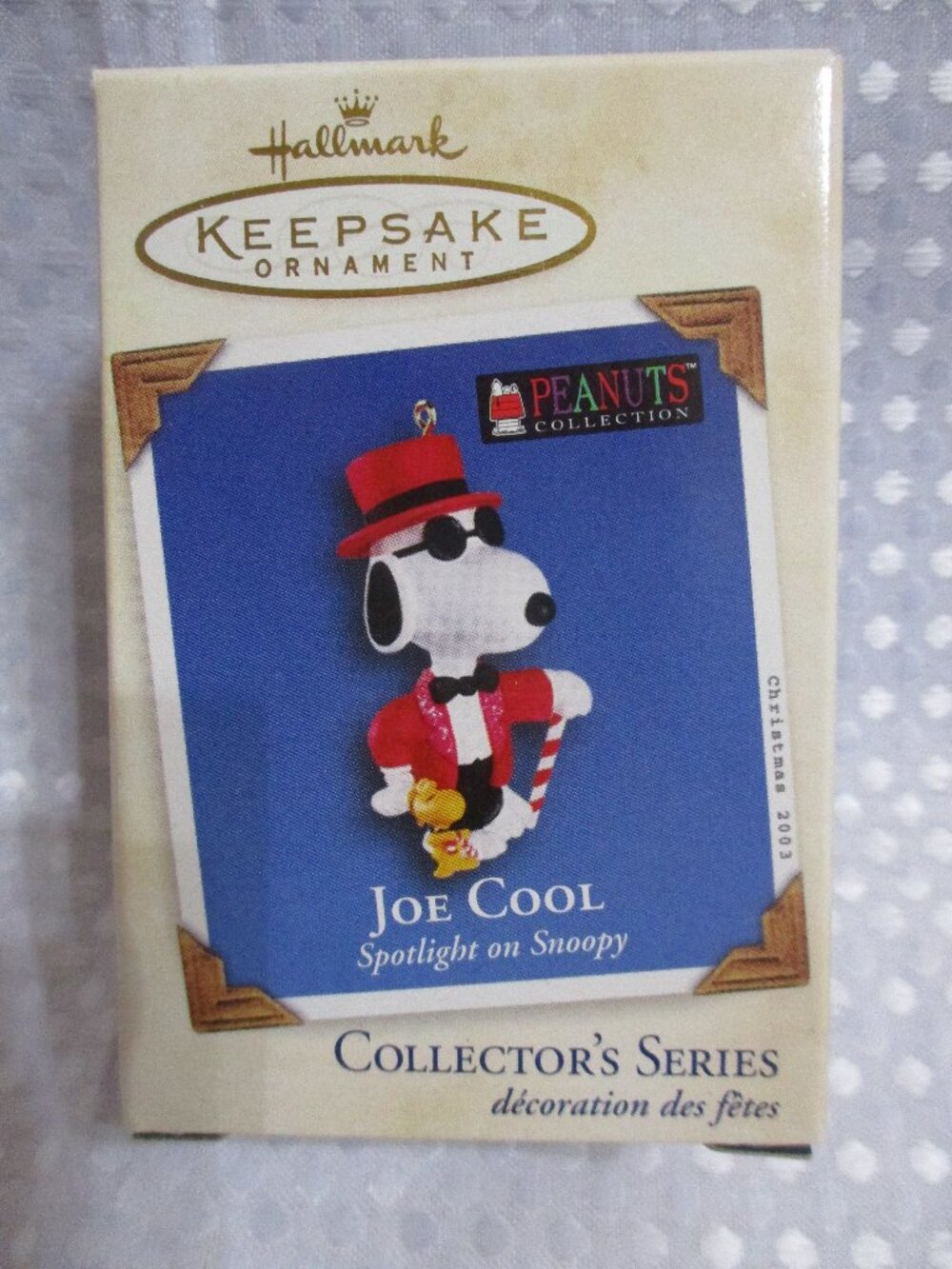 NIB 2003 Hallmark Keepsake Ornament Spotlight on Snoopy Joe Cool #6 Tuxedo